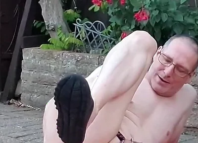 Outdoor Anal Dildo Fun While Locked in Chastity with Mike Essex