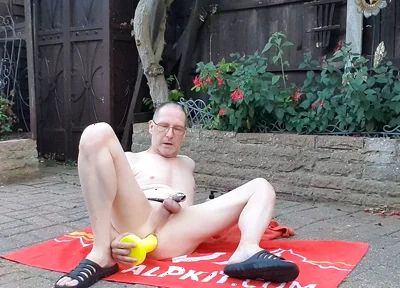 Outdoor Anal Dildo Fun While Locked in Chastity with Mike Essex
