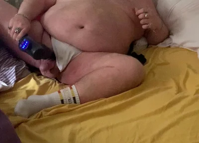 Fat Stepdaddy Wanks with Massage Toy