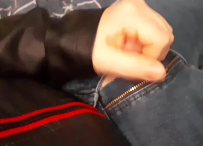 Jerking in Biker Leather Jacket