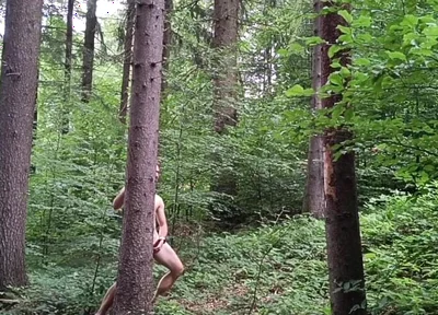 Forest Risk: Jerking off a Dick Under a Busy Road