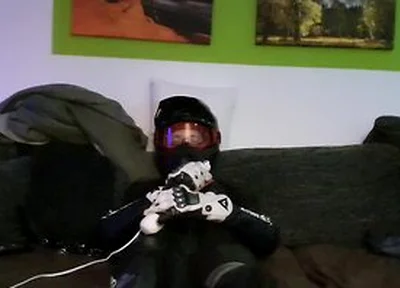 Pup Sparkle In Biker Cumming Inside A Dainese Suit
