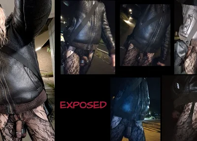 Exposed: Strutting Outside in a Fishnet Bodysuit