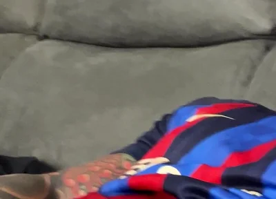 Handsome Spaniard Jerks off in the Barça Shirt