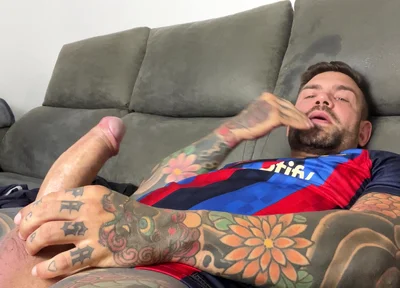 Handsome Spaniard Jerks off in the Barça Shirt