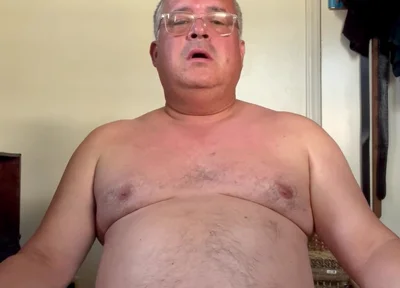 Old Man Nude in Bedroom