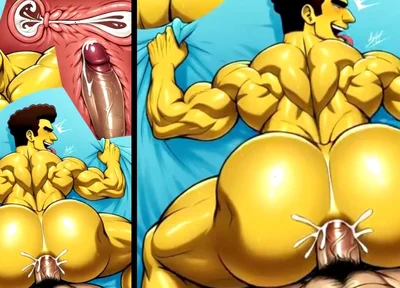Compilation of Gay Anal Sex in a Simpsons Cartoon Style