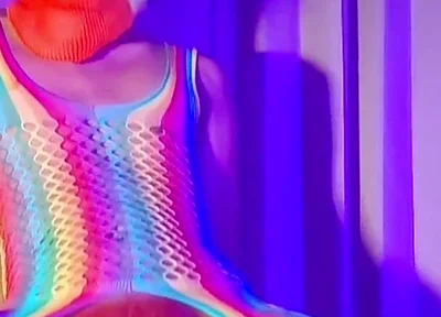 Orange Balaclava Mask Sissy Trans Dyed Pubic Hair Fuck Myself with Dildo