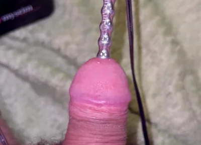 Extra Uretral Stimulation with Beaded Sound Deep in My Cock