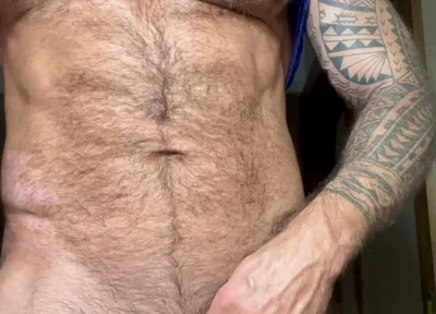 Hairy Muscle Bear Solo Nipple Play & Intense Masturbation