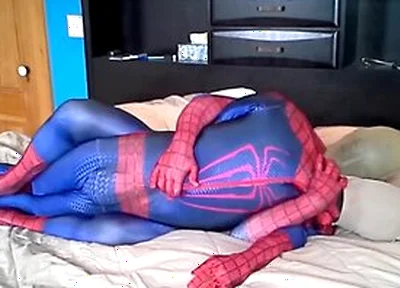 Masked Spiderman Struggles Against Spiderman