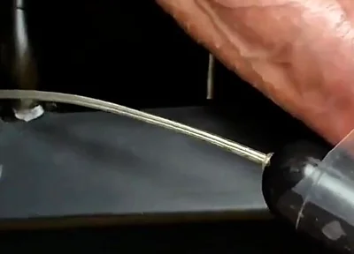 Vibrator on Dick Head Laying on Bench Press Orgasm