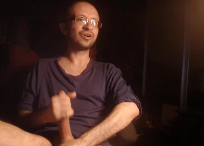Horny Funny Guy Jerking Big Cock on Webcam