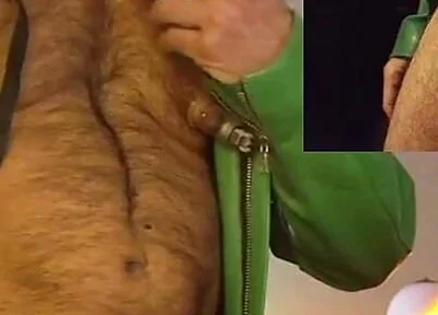 Cop Pumps His Balls, Cock and Nips While Wearing His Cop Leather