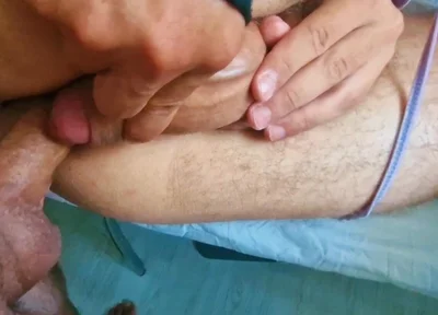 A Slut Covered in Semen, Lying on the Table, All Covered in Sperm From Sex Without Condoms.