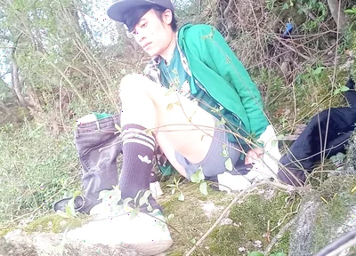 What Happens Behind the Scenes After Filming a Gay Twink’s Massive Outdoor Precum Cum Ejaculation Cleanup & Admiring the Scenery