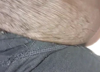Stroking Big Black Uncut Dick Through Underwear