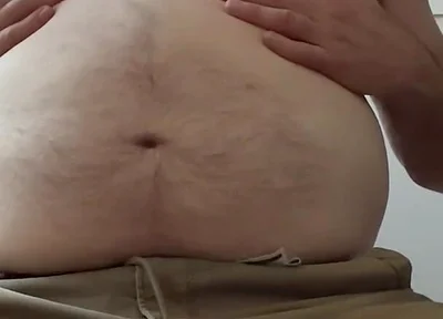 Big Bear Admires His Hairy Tummy