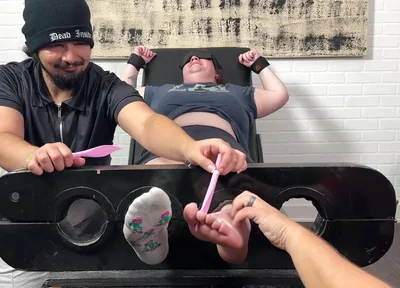Ticklish Chicks - Tklnurse Blindfolded And Tag Team Tickled By Magic Tickler Until She Gigglegasms