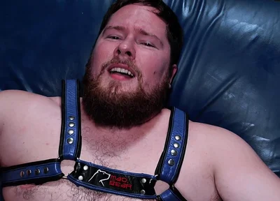 Leather Dungeon Sling Chained Boy Swings on Thick Meat, Throat Trained Sloppy