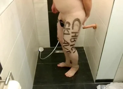 Slave Lettering Marking Anal Hook Dildo Plug Milking Fucked Winch Penis Cage Shower Outdoor Street