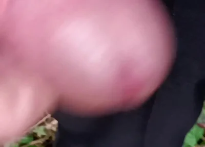 Big Uncut Cock Cruising, Close up Wanking in the Woods Wearing Work Clothes - Rockard Daddy