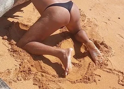 Ladysilva on the Beach in Panties Tanning Her Hot Ass
