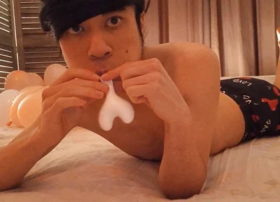 Happy Valentine's Day! Jon Arteen Blows up Balloons, One Pops. the Gay Twink Plays and Dances. Sfw