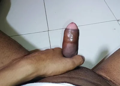 Big Pink Head Dick Slowly Close up