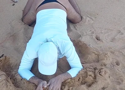 Ladysilva on the Beach in Panties Showing off Her Sexy Ass
