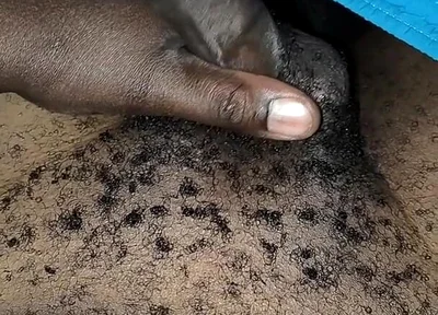 Late Night Horny Hairy African Male Stroking Dick and Releases Loads of Cum After the Lady Didn't Show up for Sex