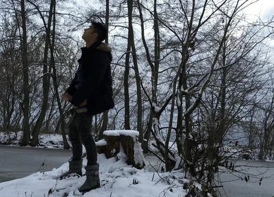 Winter Jerk off in Snowy Land Two Times