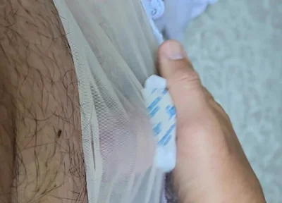 Takepad in Vintage Stockings with Sheer Panties Cum