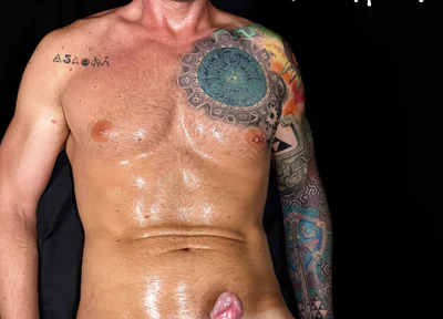 Milking and Edging Sexy Tatted Man