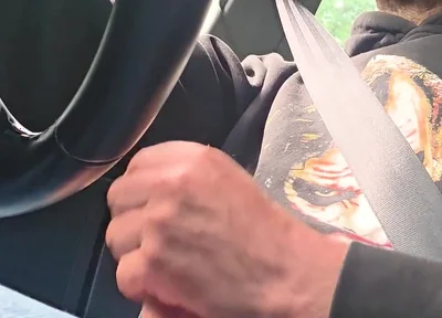 Straight Guy Gets Horny and Jerks off While Driving, He Almost Got Caught
