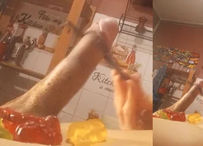 Jon Arteen Swallows Cum Candies in Nantaimori Style on His Sexy Gay Twink Body for Halloween Masturbating with Asian Chopsticks