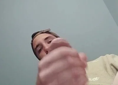 Young Guy Jerks off His Big Cock and Cums