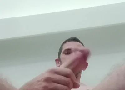 Young Guy Cums All Over with His Big Cock
