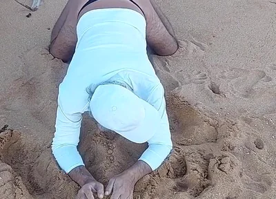 Ladysilva on the Beach in Panties Showing off Her Sexy Ass