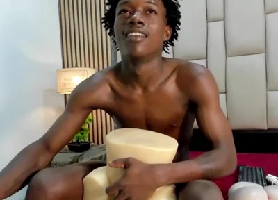 Black Twink Fucking Toy & Cumming