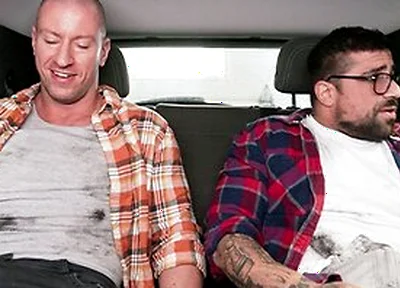Buddies Alex & Cam Crawford Fix Car Then Jerk Off In The Backseat Before Road Trip