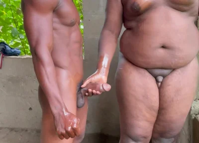 Chubby with a Fatty Ass Was Fucked Bareback by a Thuggish African Top Inside an Uncompleted Building