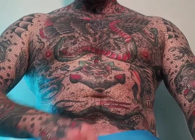 Tattooed Dom Worship Cumshot POV