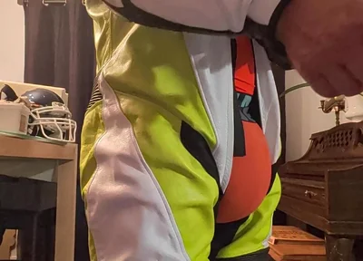 In Leather Motogp Suit After Gym