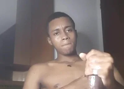 Webcam Stream BBC Sitting and Stroking Thick Black Cock with Lots of Saliva and Lube Black20one