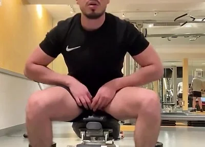 Gym Public Jerk off and Training