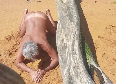 Ladysilva on the Beach Naked Showing off Her Tanned Sexy Ass