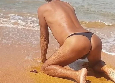 Ladysilva on the Beach in Panties Tanning Her Hot Ass