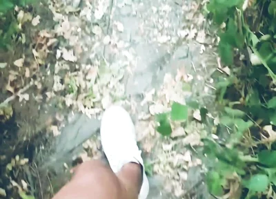 POV Naked Walk in the Woods