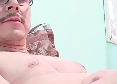 Handsome Nerd Jerks off and Cums Thic Milk